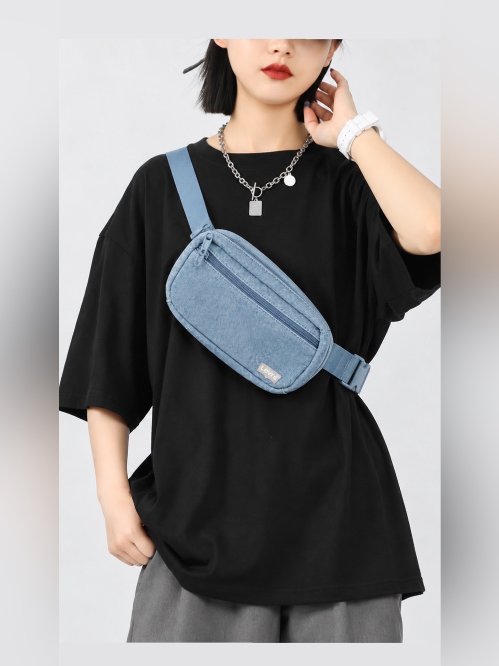 Levi's Blue Denim Utility Pouch - Hands-Free Organizer